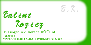 balint kozicz business card